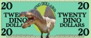 Dino Dollar Play Money - twenty dollar template
