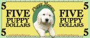 Play Money - Five Puppy Dollars Color