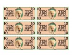 Play Money - Ten Puppy Dollars PDF Template Sheet