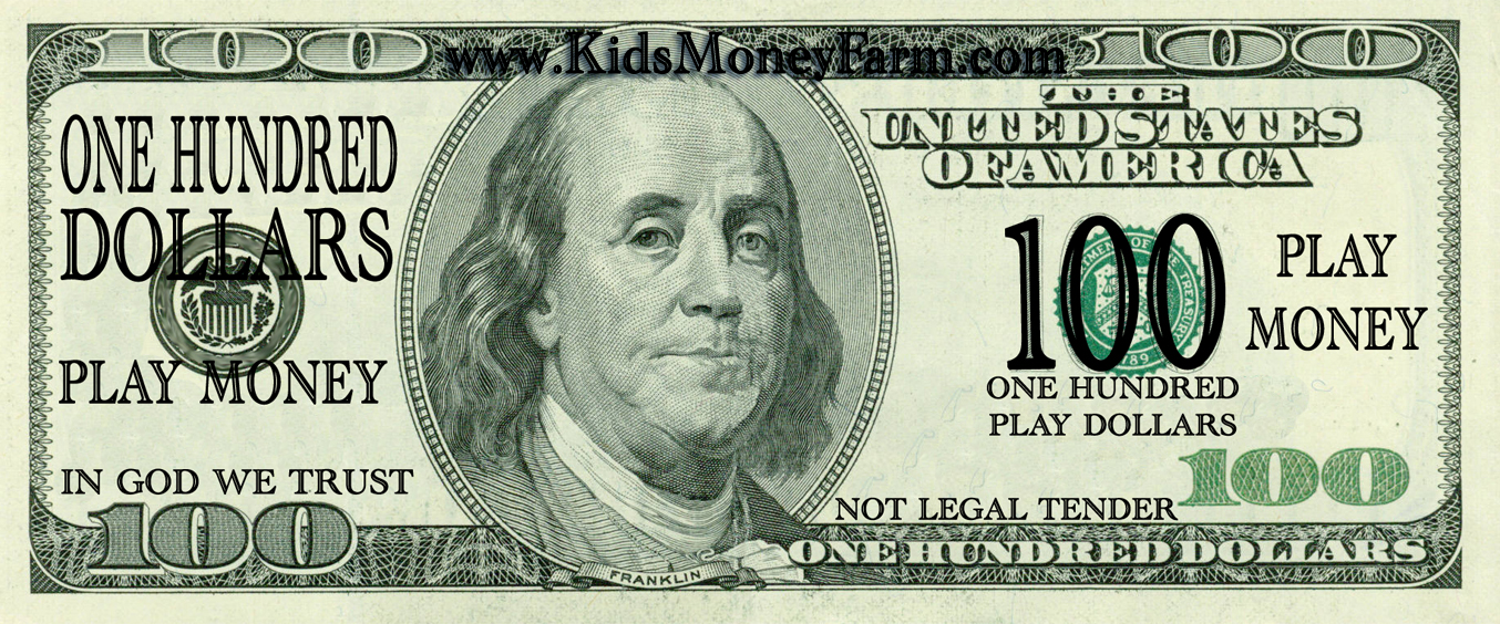 US $20,000 Bill Play Money Printable