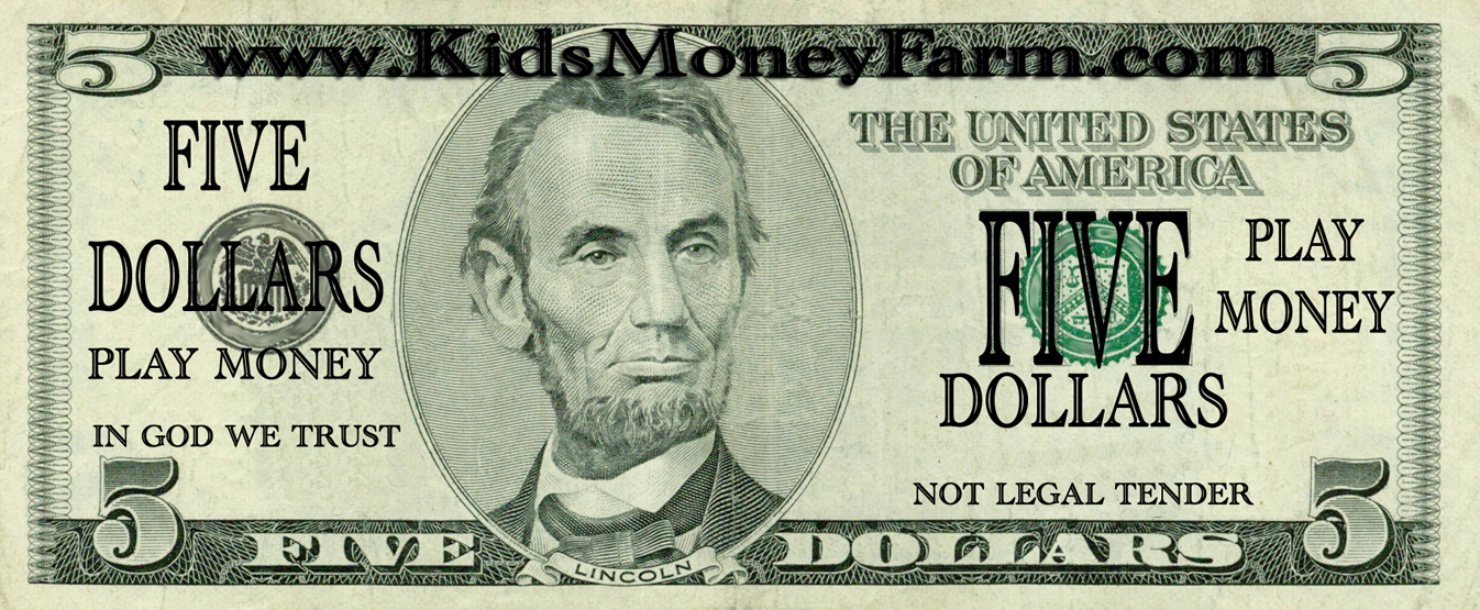 Free Printable Dollar Bills For Teaching