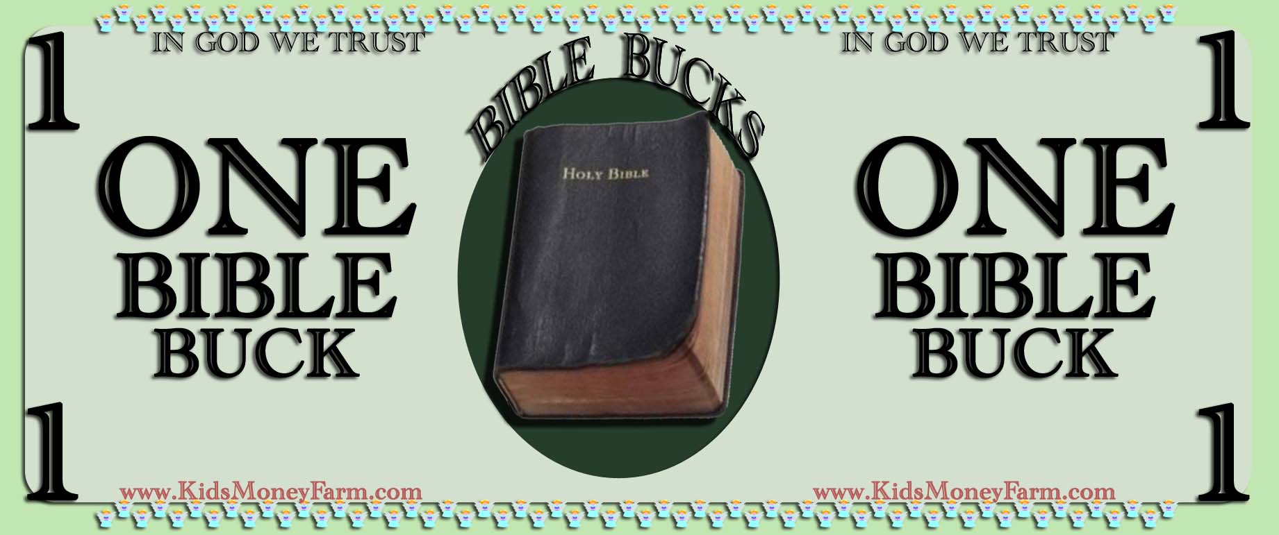 Bible Bucks for Sunday School Kids Ministry Church Play Money Templates