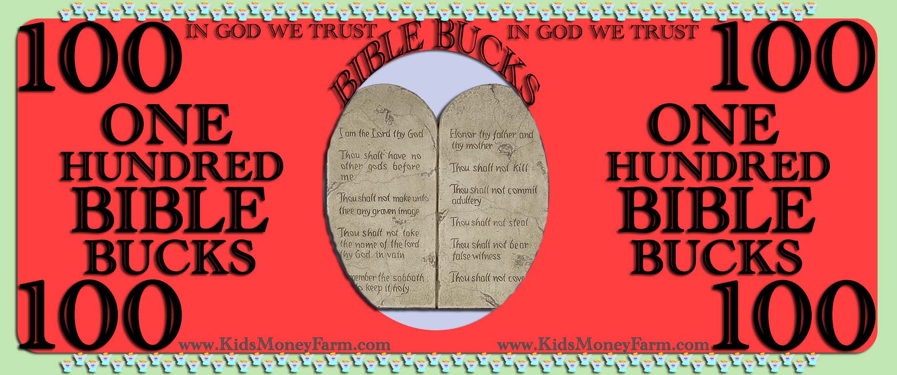 Bible Bucks for Sunday School Kids Ministry Church Play Money Templates