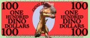 Dino Dollar Play Money - one hundred dollar template