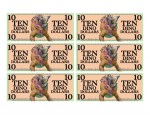 Dino Dollars Play Money Printable ten dollar pdf sheet