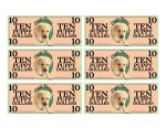 Play Money - Ten Puppy Dollars PDF Template Sheet